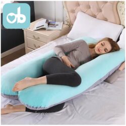 Maternity Pillow “U”- Light Blue and Grey