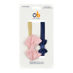 Headband (x2) – Pink/Navy