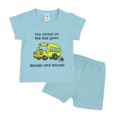T-shirt set “Bus” – Blue