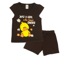 T-shirt set “Ducks” – Brown