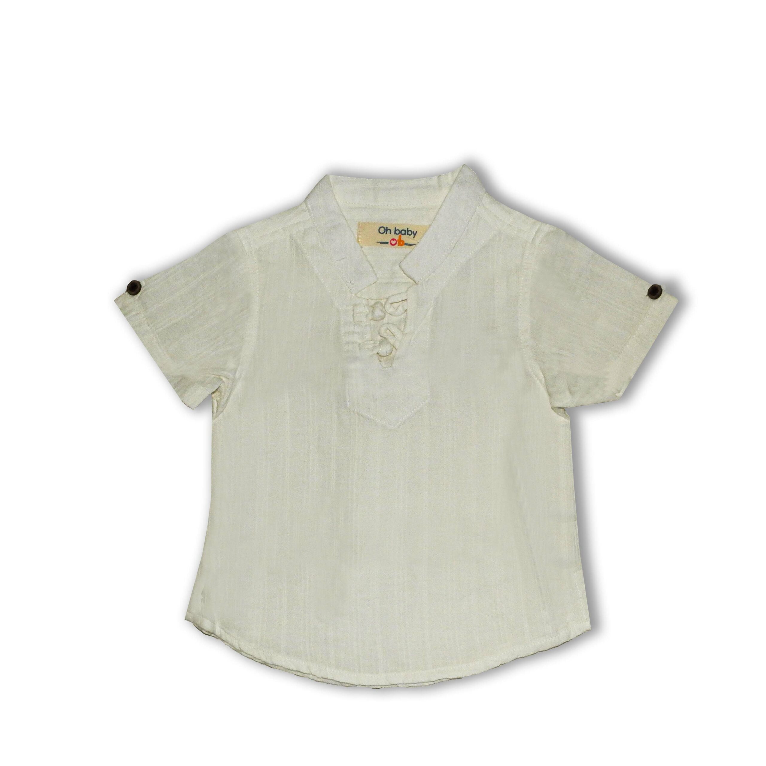 Shirt MC (Col Mao/Noeud) – White
