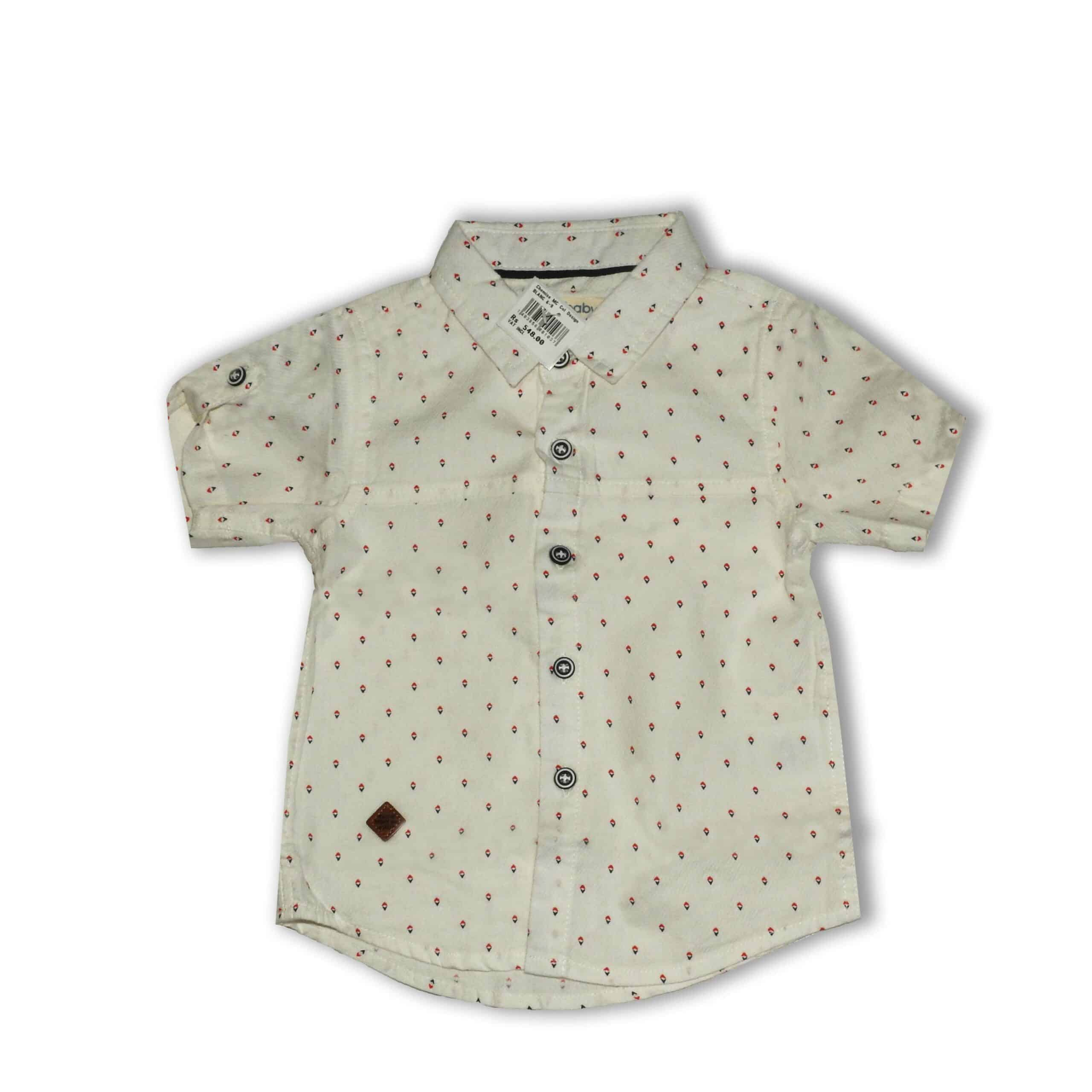Shirt MC (Col/Design ) – Blanc