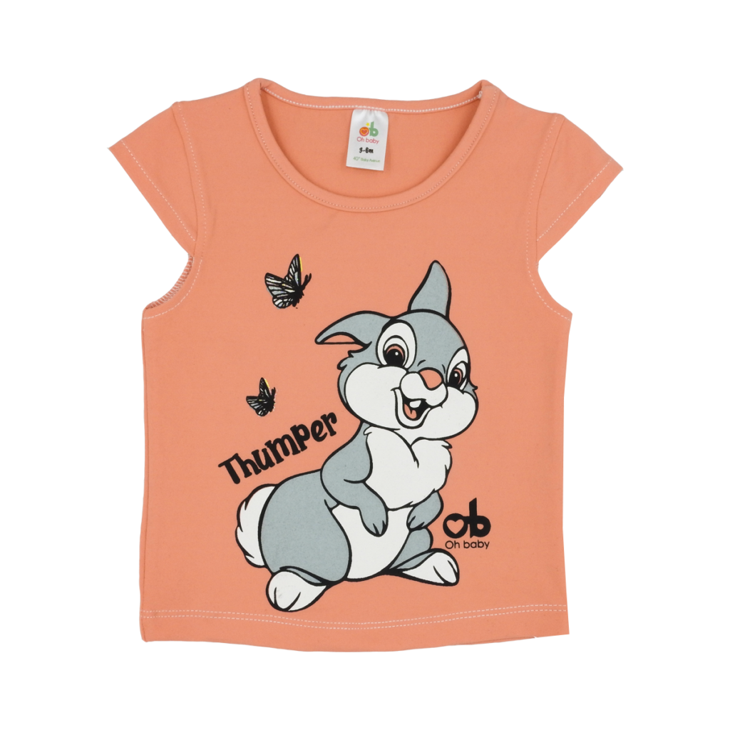 TShirt "Rabbit" Saumon ohbaby