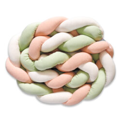 Baby Bumper Cushion- (White-Green-Saumon)