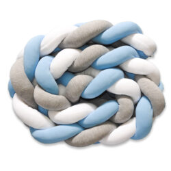 Baby Bumper Cushion- “White, Grey, Blue”