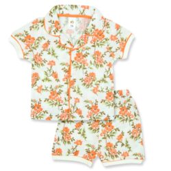 PYJAMA  Bord  “Flowers” – Saumon
