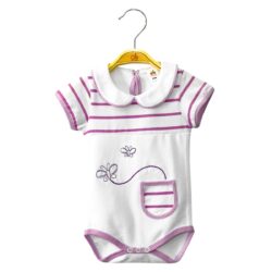 Bodysuit manche courte “Rayure” – Purple