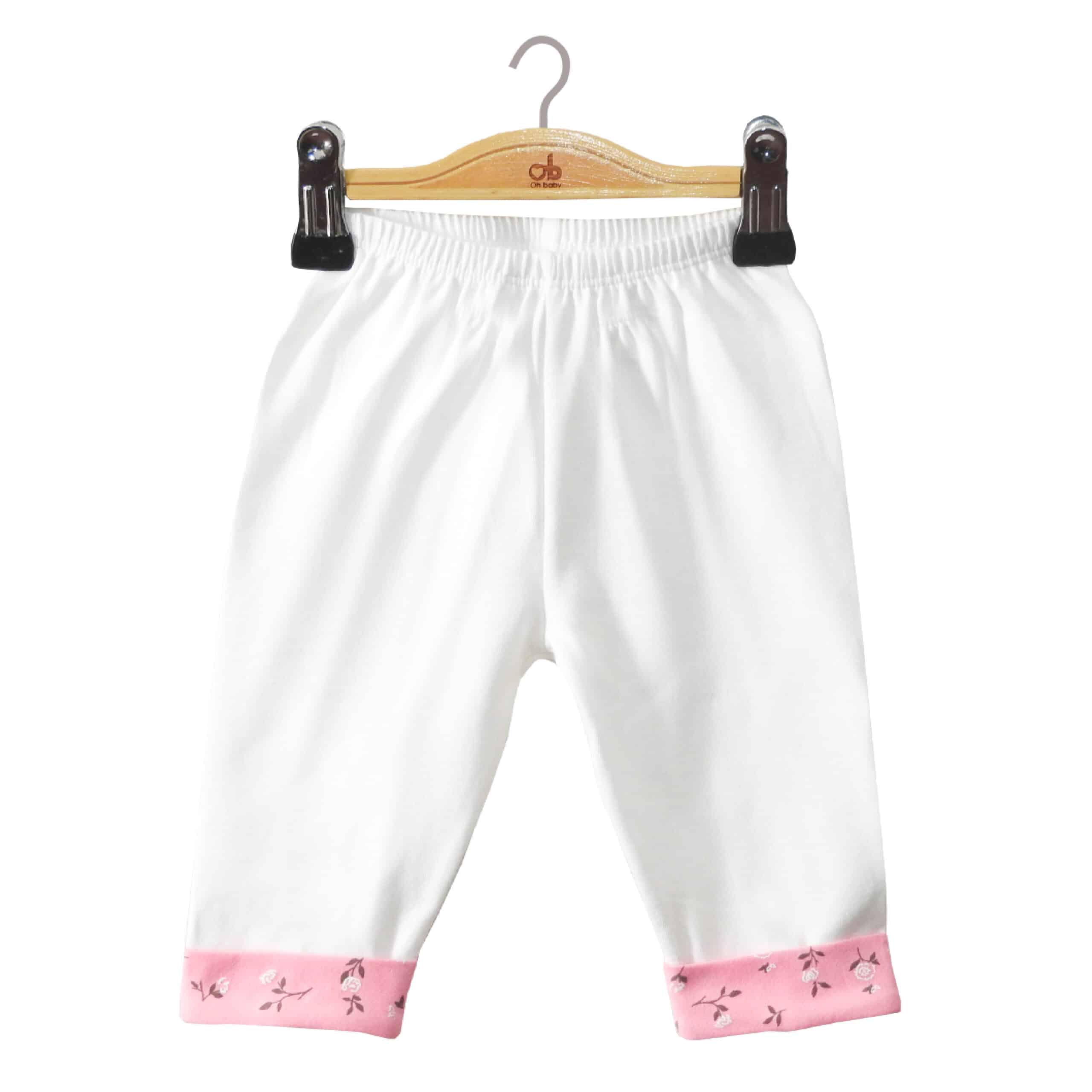 Pant Flowers – Blanc/Rose