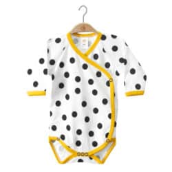 Bodysuit manche longue Pois – Blanc/Moutard