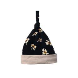 Bonnet Noeud “Flowers”- Black