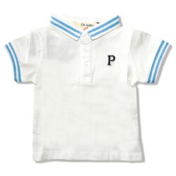 Polo Shirt “P” – White/Blue
