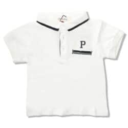Polo Shirt “P” – White/Black