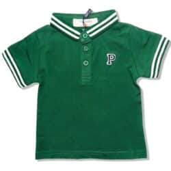 Polo Shirt “P” – Green/White