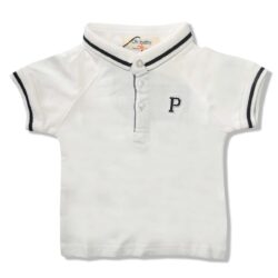 Polo Shirt “P” – White/Black