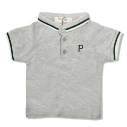 Polo Shirt “P” – Grey/White/Green