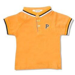 Polo Shirt “P” – Orange/White/Black