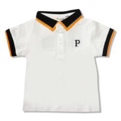 Polo Shirt “P” – White/Black/Yellow