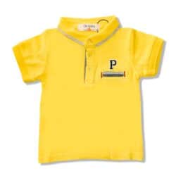 Polo Shirt “P” – Yellow/Grey