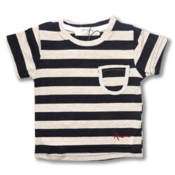 T-Shirt “Pocket” – Navy/Ecru Strips