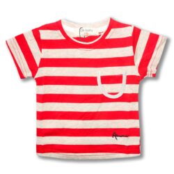 T-Shirt “Pocket” – REd/Ecru Strips