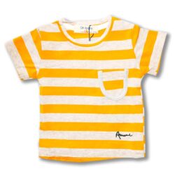 T-Shirt “Pocket” – Yellow/Ecru Strips