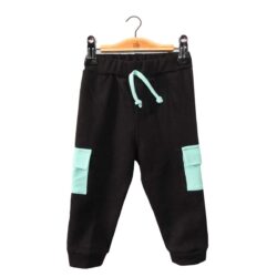 Pant jog “Pocket” – Black and Turquoise