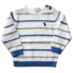 Sweater “Polo”- White, Bleu and Grey