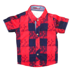 Short Sleeves Shirt “Checkered” – Red & Navy