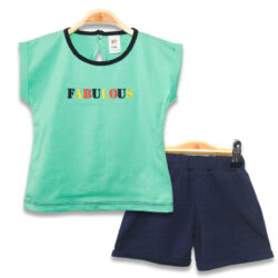 T- Shirt Set “Fabulous” – Green & Navy