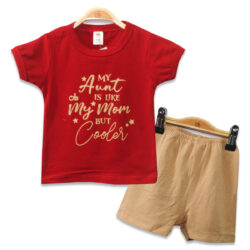 T- Shirt Set “Aunt” – Grenat & Beige