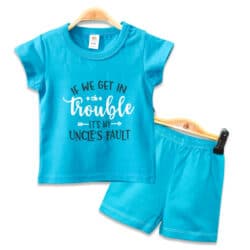 T- Shirt Set “Uncle’s Fault” – Turquoise