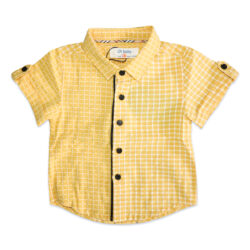 Short Sleeves Shirt Collar “Checker” – Yellow