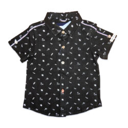 Short Sleeves Shirt Collar “Surf” – Black