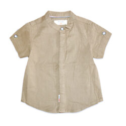 Short Sleeves Shirt Col Mao – Kaki