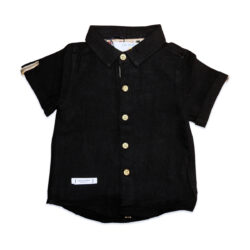 Short Sleeves Shirt Collar – Black