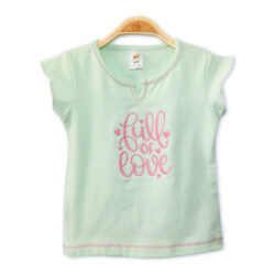 T-Shirt “Full of Love” – Green & Pink