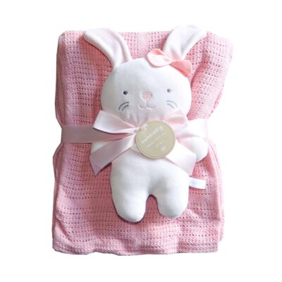 Plush Toy Blanket "Rabbit" - Pink