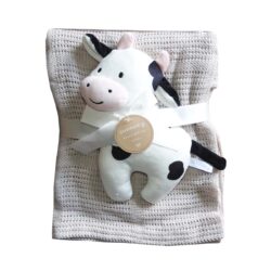 Plush Toy Blanket “Cow” – Creme