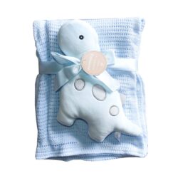 Plush Toy Blanket “Rino” – Blue