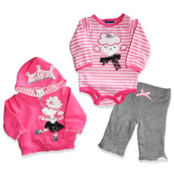 Ens 3pcs “Sheep” – Fushia & Grey