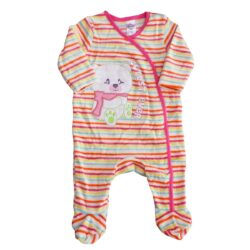 Babygrow Velour “Bear” – Fushia