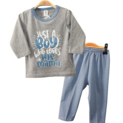 T-shirt Set “Mama” – Grey & Blue