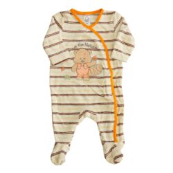 Babygrow Velour “Squirrel” – Brown & Orange