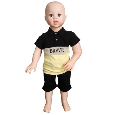 Ens T-Shirt Set "Brave" - Black, Ecru & Yellow - Image 4