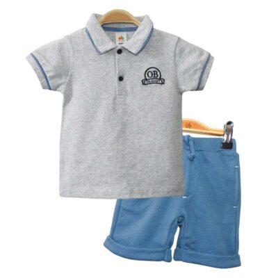 Ens T-Shirt Set "OB" - Grey & Blue