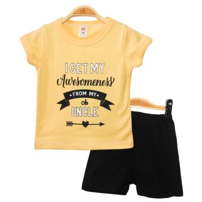 T- Shirt Set "Uncle" - Yellow & Black