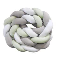 Baby Bumper Cushion – White, Grey, Green