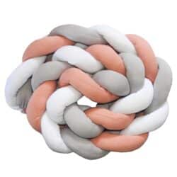 Baby Bumper Cushion – “White, Grey, Salmon”
