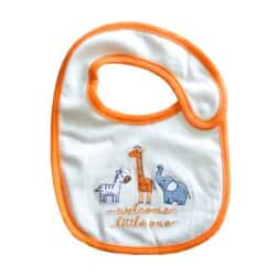 Bavoir Funky “Animals” – White & Orange