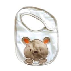 Bavoir Funky “Kangaroo” – White & Brown